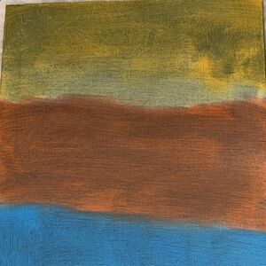 Abstract Blue and Brown Canvas Art